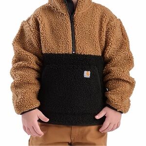 Carhartt Brown and Black Sherpa Half-Zip Pullover